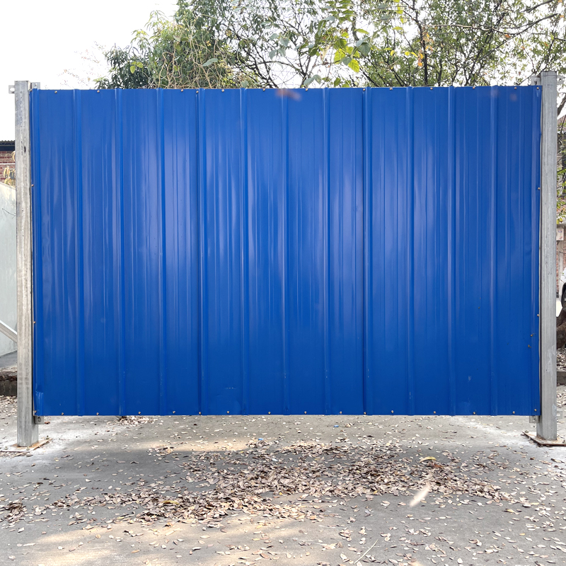定制适用工程彩钢围挡工地栏小草绿围栏临时建筑隔离墙彩钢瓦铁皮施工