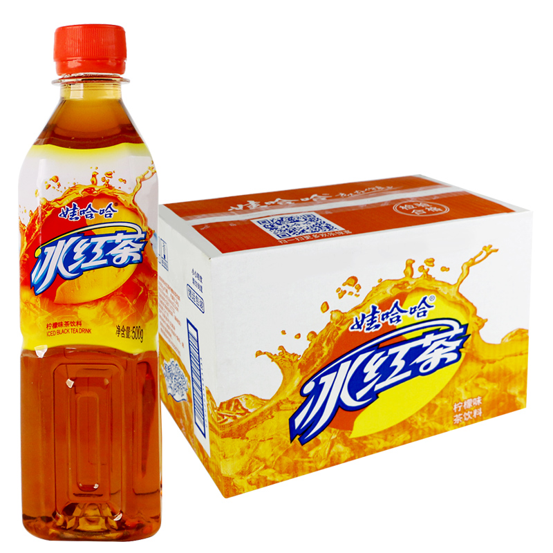 娃哈哈冰红茶柠檬味茶饮料500g*15瓶 整箱装 (新老包装随机发货)