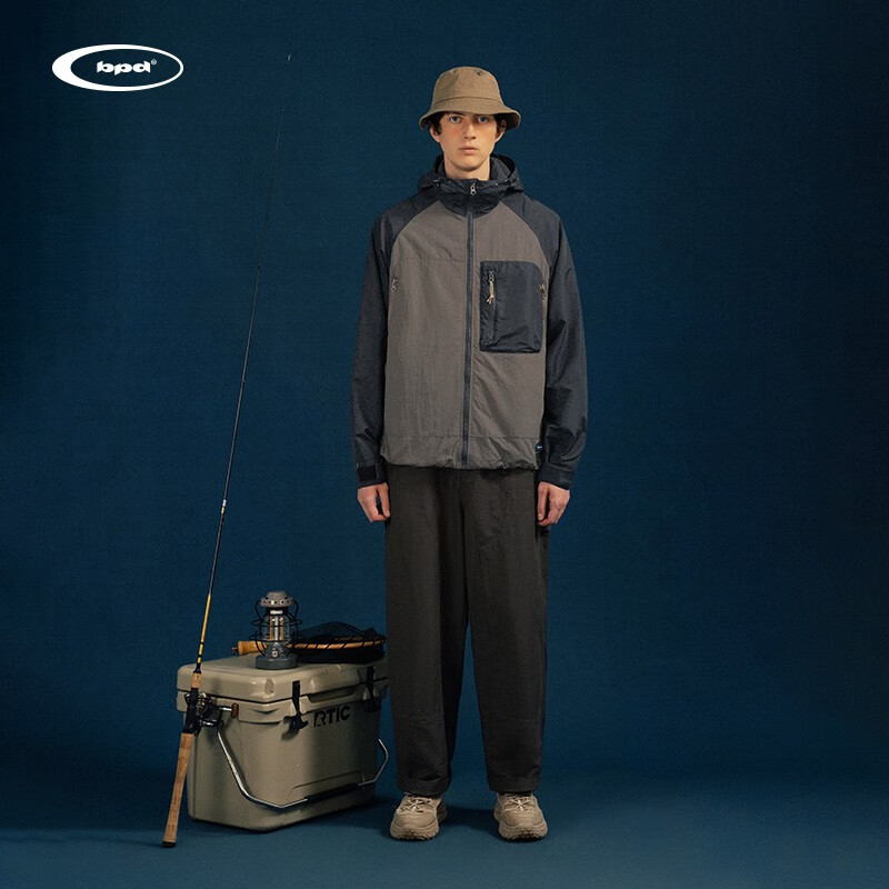 熊猫·本冲锋衣男Teflon三防面料户外防水山系撞色登山服夹克情侣外套 黑灰拼棕（有压胶） 2XL