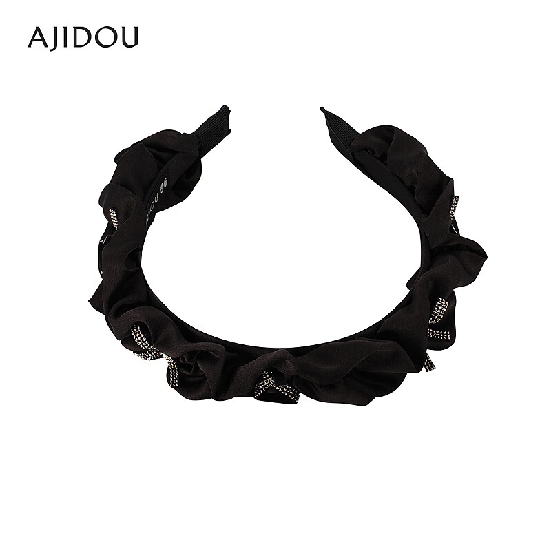 AJIDOU阿吉豆时尚优雅女款发箍休闲简约宽头箍发饰饰品配饰高颅顶 黑色 1个