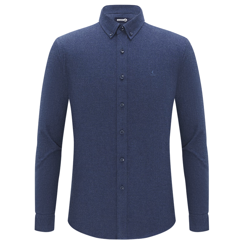 Navigare意大利小帆船长袖衬衫男士秋冬纯棉休闲衬衣磨毛保暖开衫 藏青 XL /41