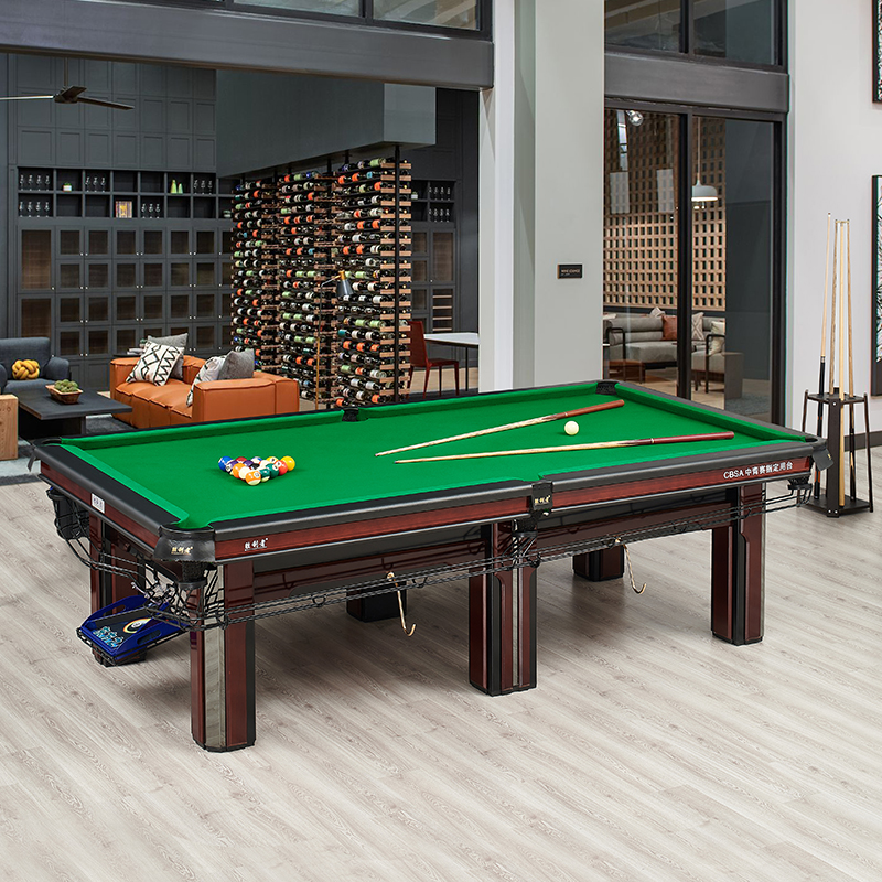 乔··氏台球桌 胜利者台球桌标准型家用室内球房商用中式黑8银腿中式