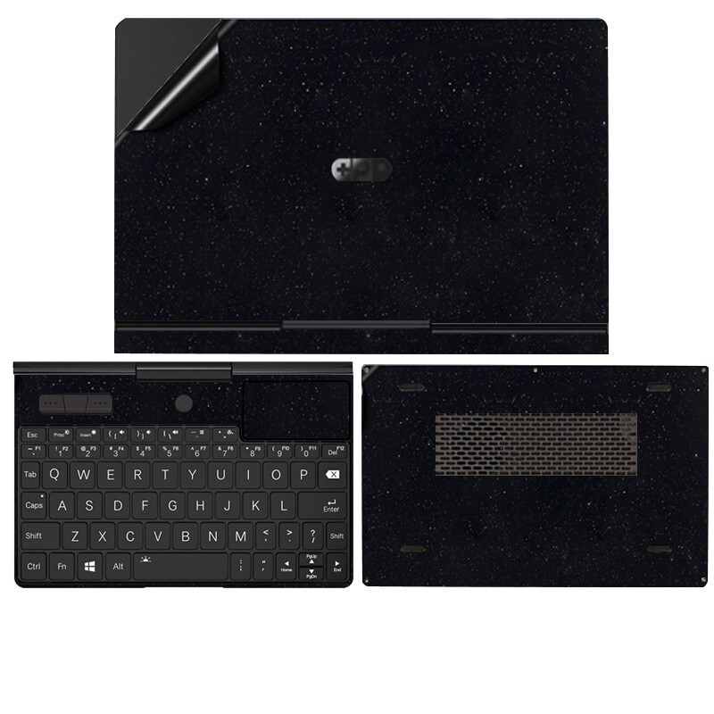 茗优 GPD Pocket3电脑贴纸8英寸P2 max笔记本保护膜全套透明贴膜配件 黑色星光磨砂 ABCD面