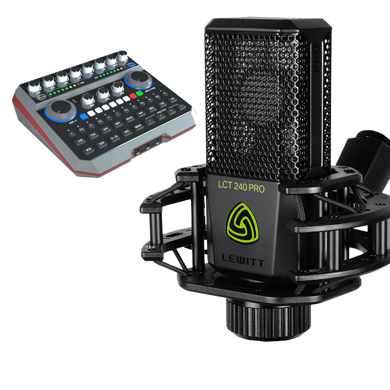 莱维特(LEWITT) 直播设备 声卡套装 手机直播 麦克风 K歌录音 一键降噪消 蓝牙伴奏 莱维特LCT240P麦克风+B7PLUS直播声卡 直播音频