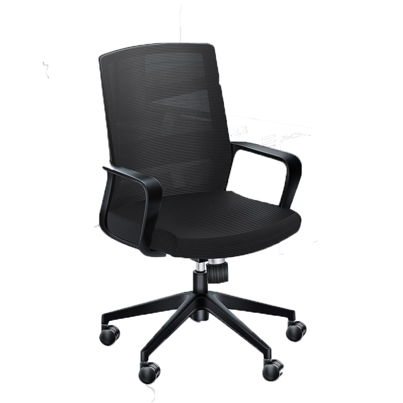 法果办公椅舒适久坐电脑椅家用会议室弓形职员椅学生靠背座椅旋转椅子 716 白框黑网