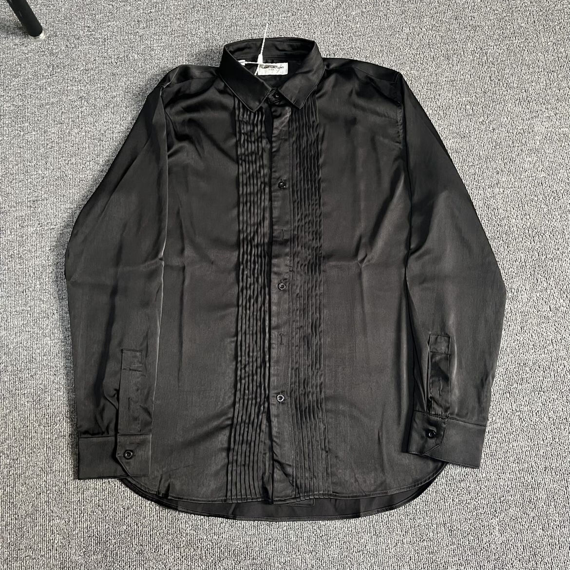 大领男士衬衫法式高扣衬衫男福利冲量slp风格风琴褶邹衬衫褶叠门襟