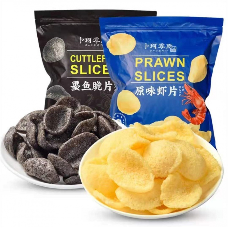 卜珂零点原味虾片墨鱼脆片 260g 卜珂零点墨鱼脆片原味虾片超大包装超