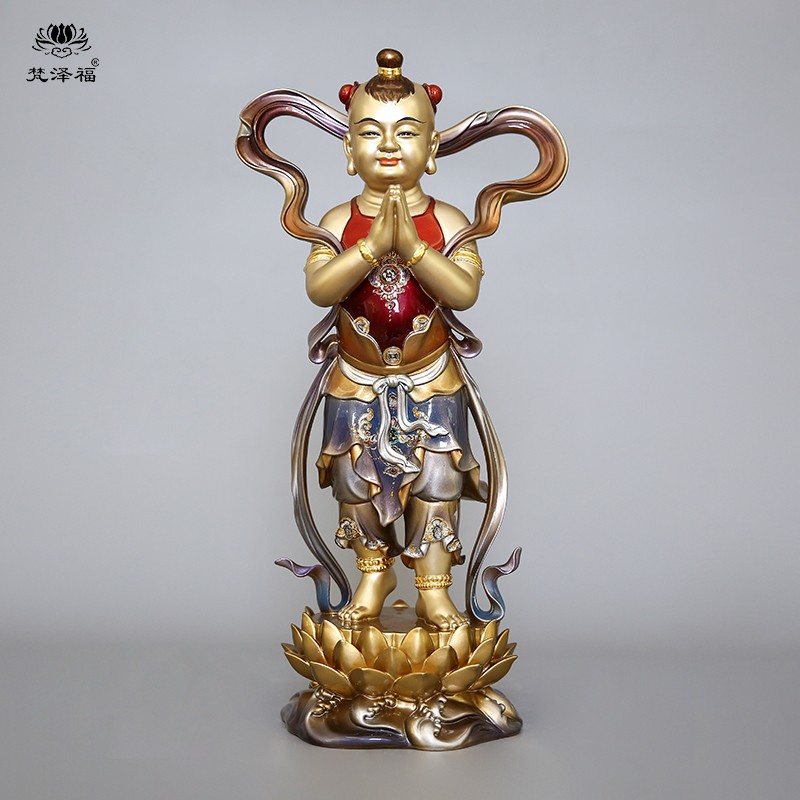 梵泽福 善财龙女 金童玉女 观音菩萨佛像 童子童女神像铜像 善财童子