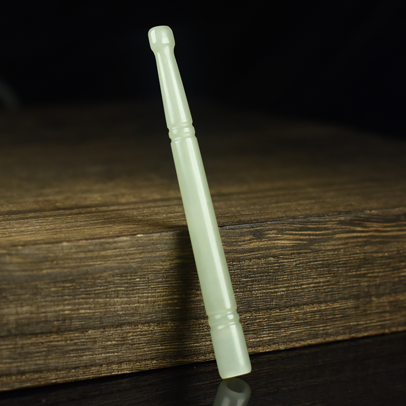 唐馨(tangxin)天然玉石烟嘴细烟过滤嘴烟斗新疆和田玉烟杆烟具女