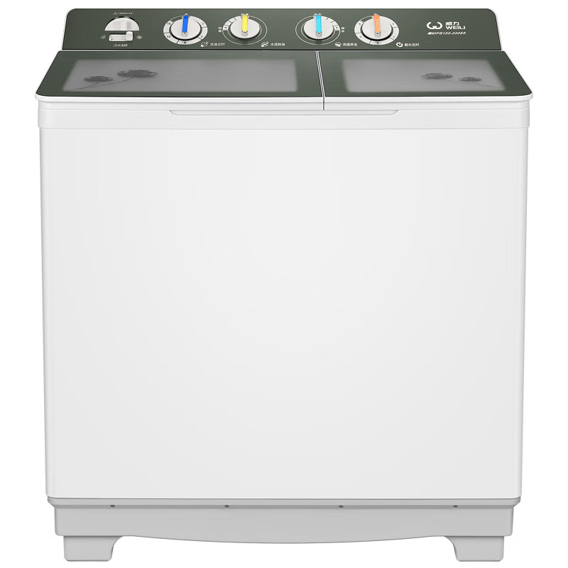 威力（WEILI）半自动15kg双桶洗衣机 洗脱分离 钢化玻璃盖板 工程塑料箱体 XPB150-2208S 专卖