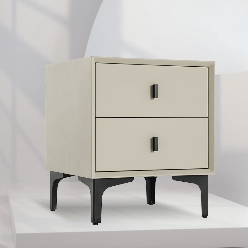 喜临门【MDX】床头柜合集 轻奢极简双色可选 双屉床头柜子 XG2303象牙白[柜类] 单个