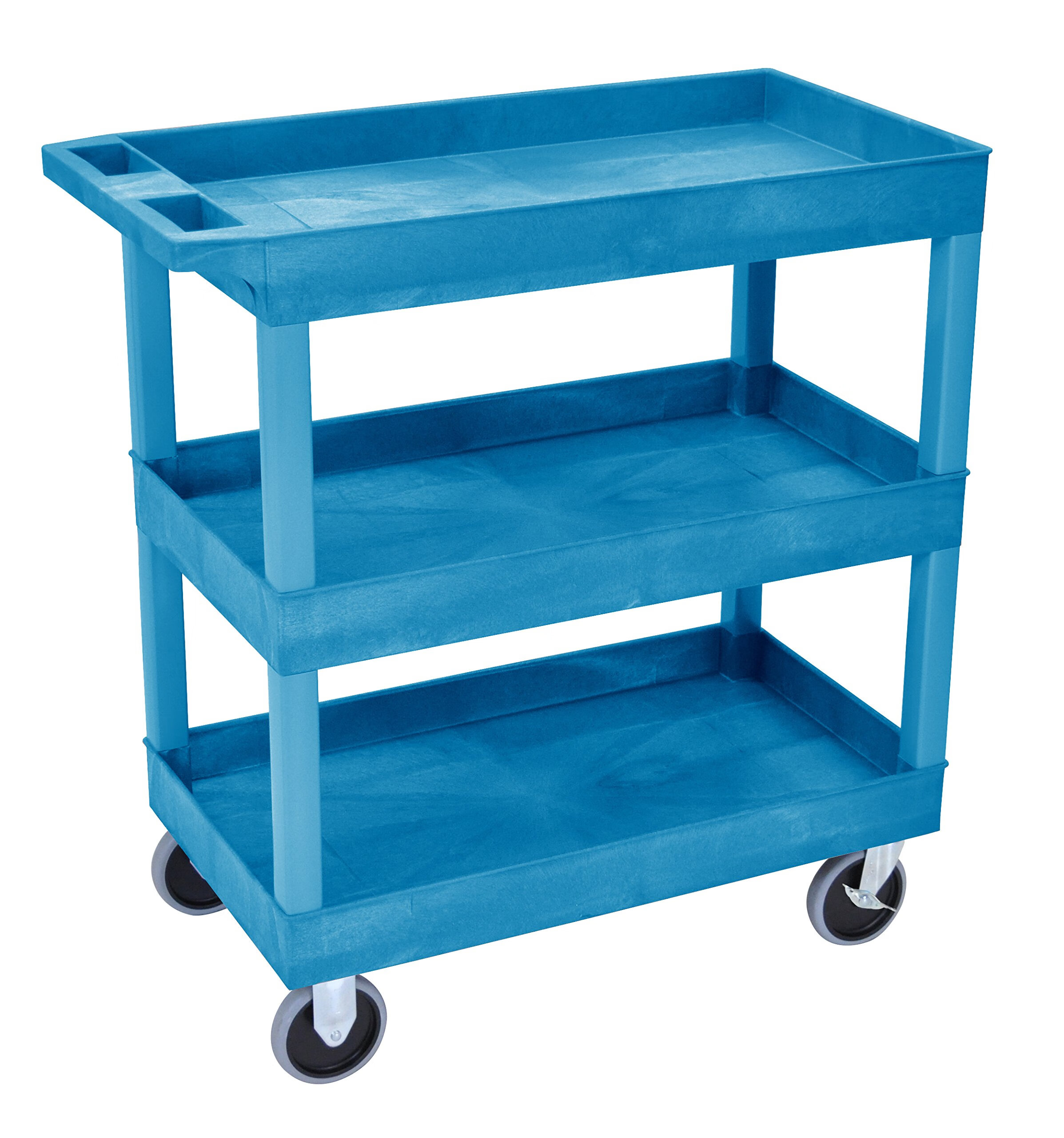 Luxor /H.Wilson HD 3 Tub Shelves Cart Blue