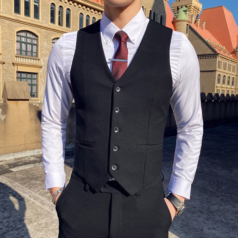 【我很帅气】西装马甲男韩版修身新郎结婚伴郎团礼服酒店工作商务职业