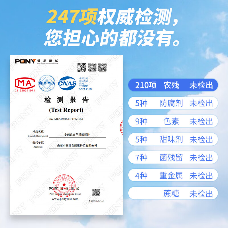 小碗良食果蔬汁饮料苹果蓝莓汁儿童无添加水果汁花青素叶黄素酯袋装整箱 100g*20袋(礼盒装)