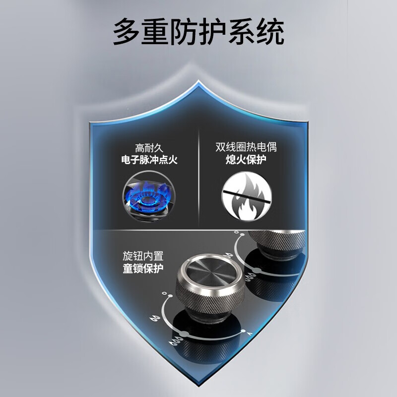 樱花(SAKURA)燃气灶天然气嵌入式煤气灶双灶台炉灶具猛火灶家用煤气炉台式液化气灶一级能效零秒点火 GC01【天然气】5.2KW多开孔尺寸安装