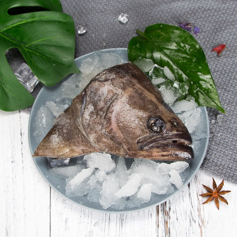 十里馋鲽鱼头  新鲜深海比目鱼冷冻大鸦片鱼头3个装