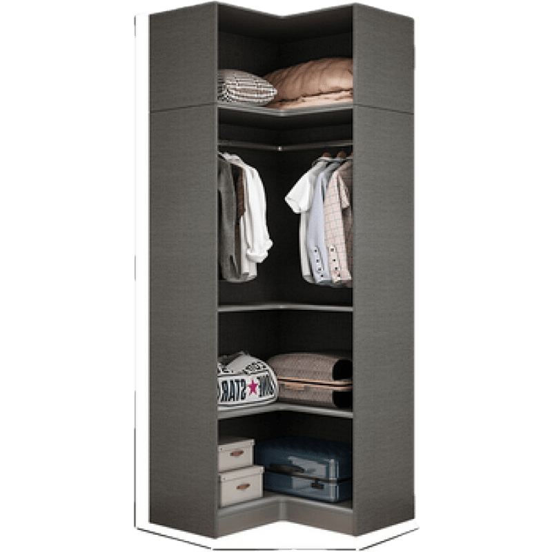 嘉际 衣柜家用卧室转角简约现代衣帽间玻璃门组合衣橱轻奢免安装 90度转角柜+顶柜(送货安装) 6门  整装