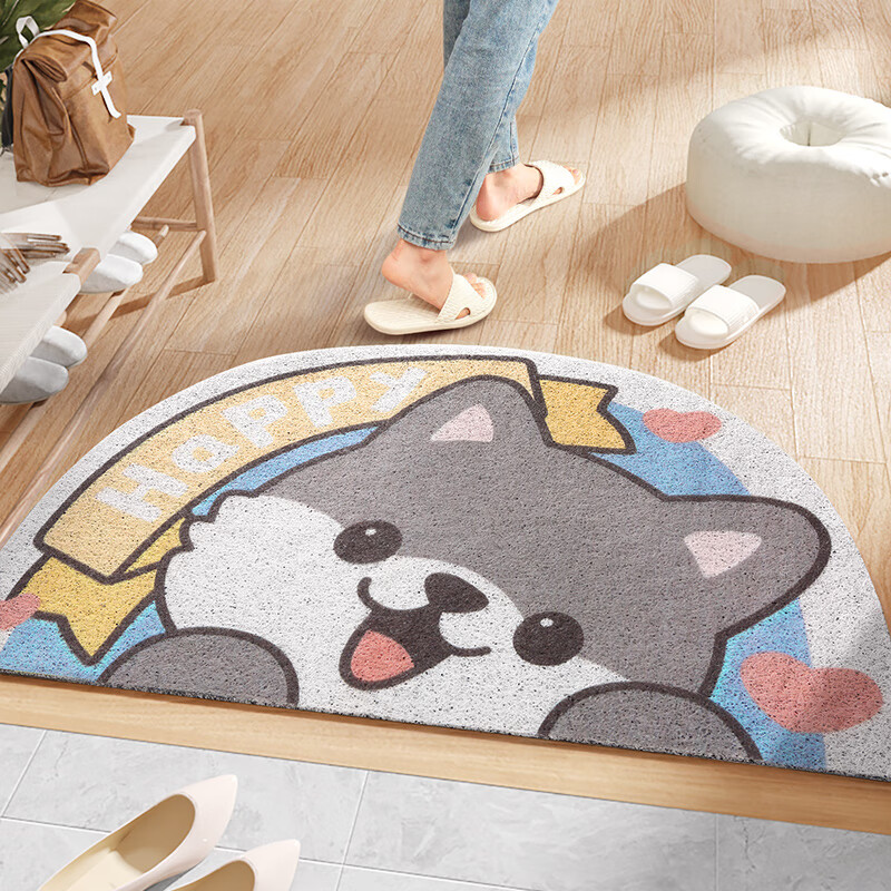 脚垫门垫进门卡通半圆垫子地毯门口门厅防滑垫入户门地垫 小脑袋瓜-狗