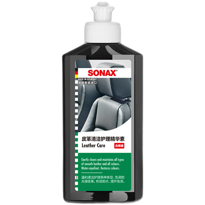 SONAX 索纳克斯(SONAX)清洁剂内饰皮革镀膜去污上光护理剂送海绵291 141 250ml