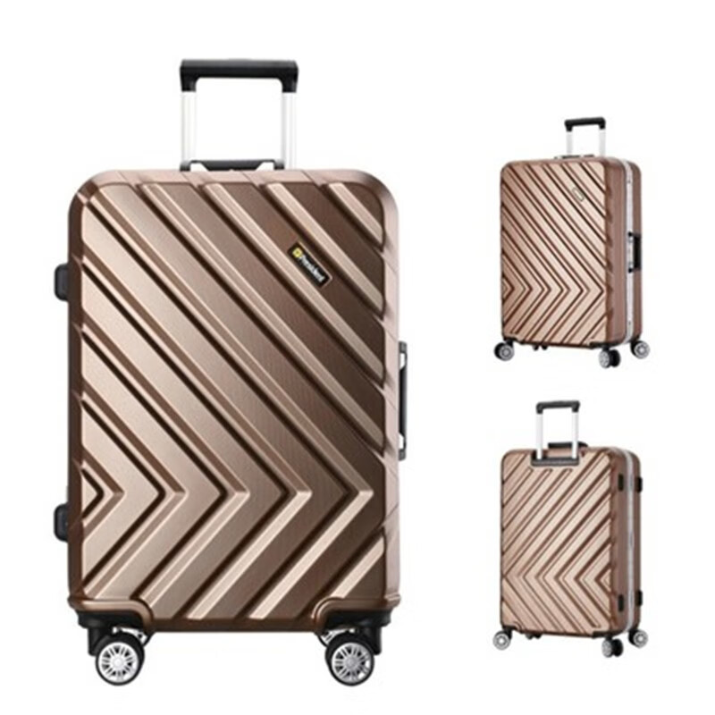 凌秀(president)President铝框万向轮拉杆箱男女托运磨砂防刮学生登机行李旅行箱 香槟金 20英寸