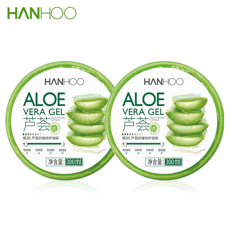 韩后(hanhoo)芦荟补水舒缓修护凝胶300ml (乳液面霜 补水保湿修护