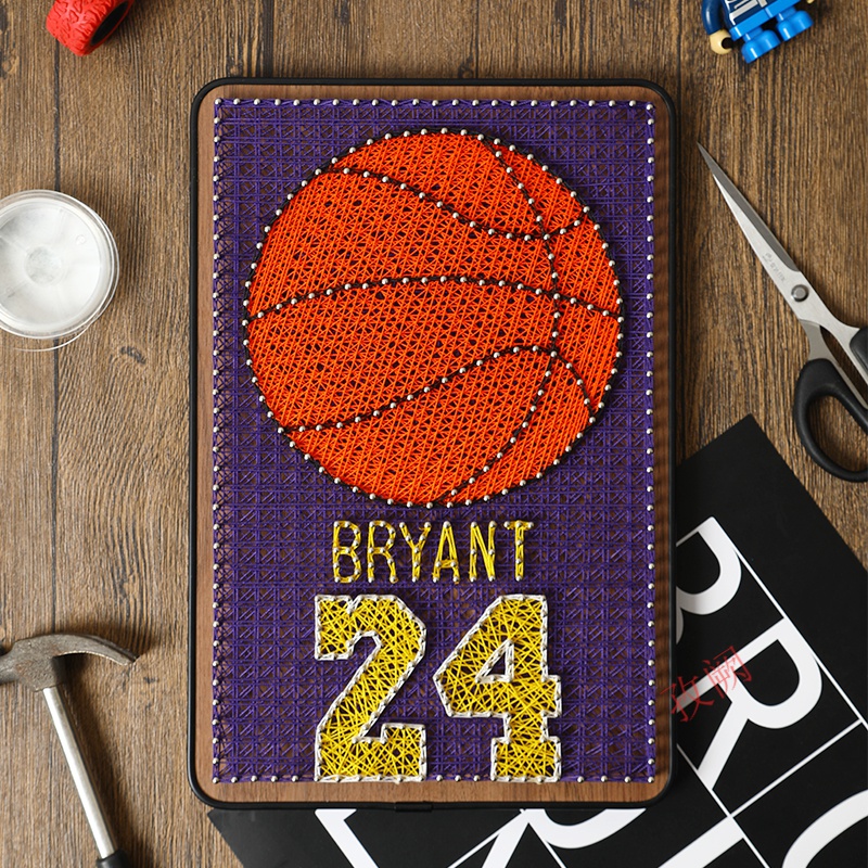 娴砰绕线画 库里手工diy钉子绕线画立体篮球足球排球男友数字材料礼物