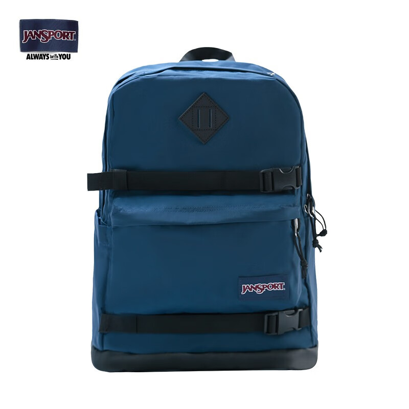 JANSPORT杰斯伯双肩包男背包书包女多隔层高中大学生包 47KX003 蓝色-侧袋+隔层