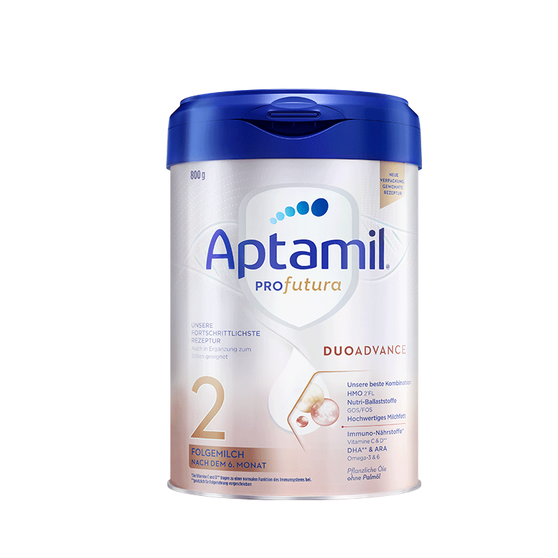 爱他美（Aptamil）德国白金版HMO 婴儿配方奶粉2段(6个月以上) 800g 德爱白金