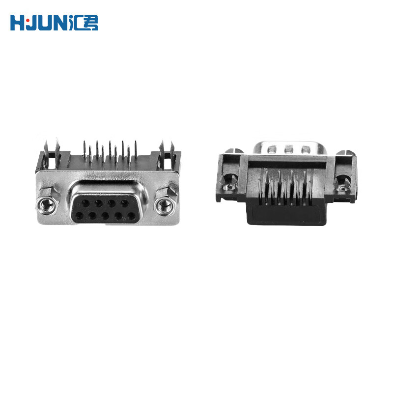 汇君(hunjun) db9母头公头rs232插座9针芯串口接头接口焊板焊线式金属