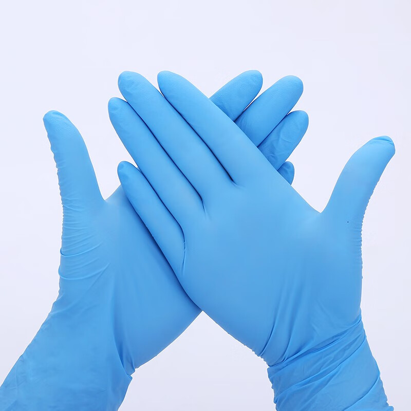 丁腈乳胶橡胶100只加厚防水防油静电耐用一次性丁晴手套防护 码 s码 s