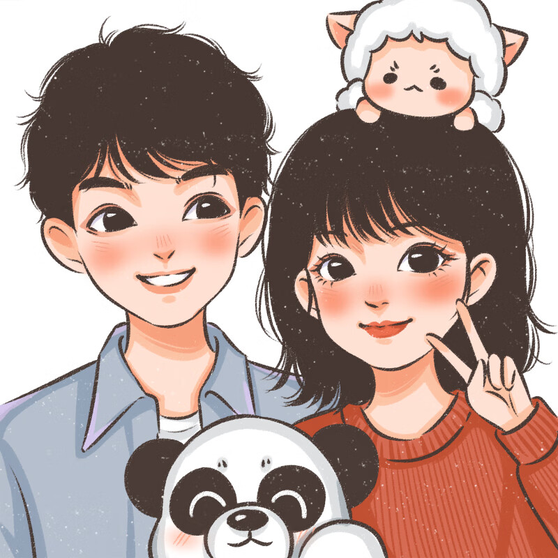 q版手绘头像画卡通真人照片动漫人像漫画头像定制情侣