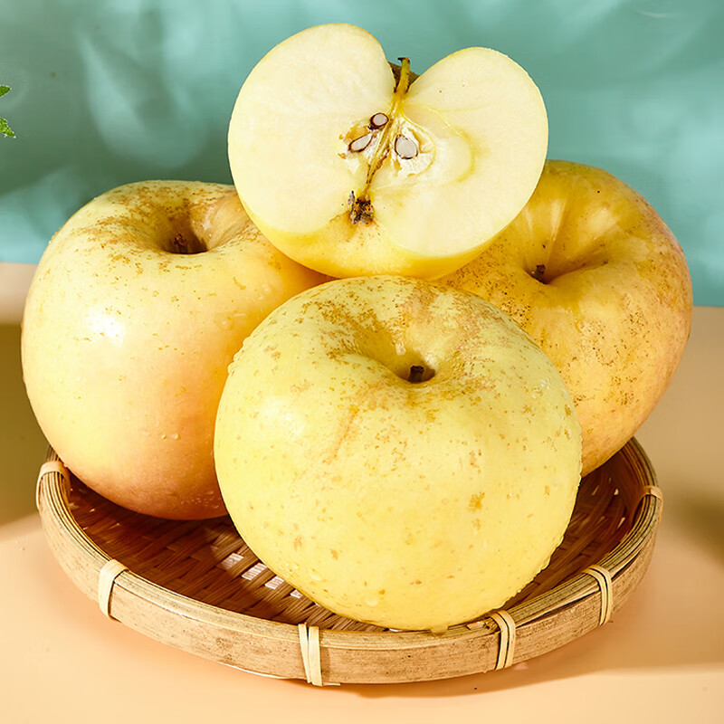 佑嘉木（BlessedWood）山东纳斯黄金苹果新鲜当季水果孕妇水果脆甜多汁 【单果140g+】 净重4.5斤