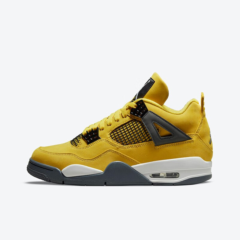 耐克nike 男鞋air jordan 4 aj乔4 电母 黑黄麂皮 篮球鞋 ct8527-700