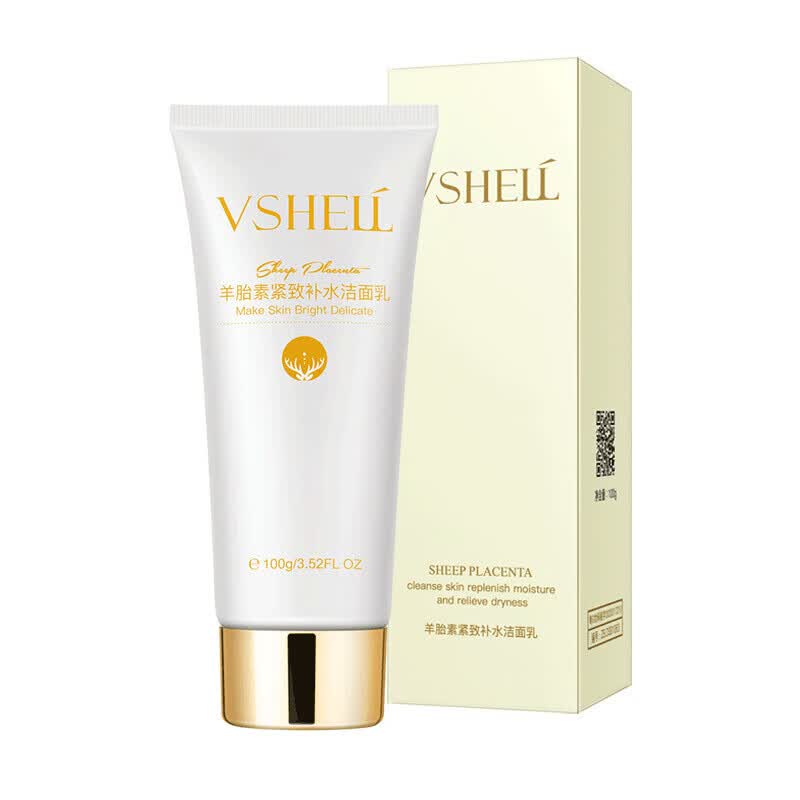 植贝(vshell) 羊胎素洗面奶氨基酸保湿温和清洁控油洁面乳vshell植贝