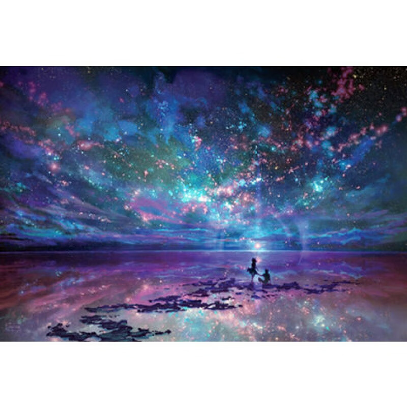 1000片夜光拼图玩具 木质动漫平图风景定制礼物 儿童玩具 星空海洋