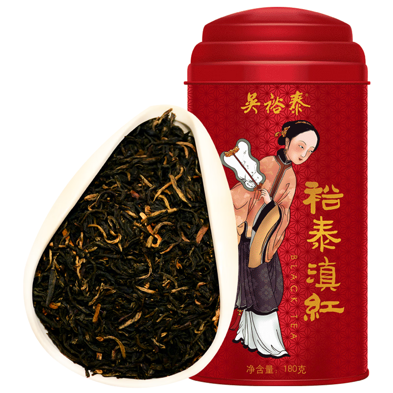 吳裕泰紅茶新裕泰云南滇紅180g罐裝 茶葉自己喝劃算