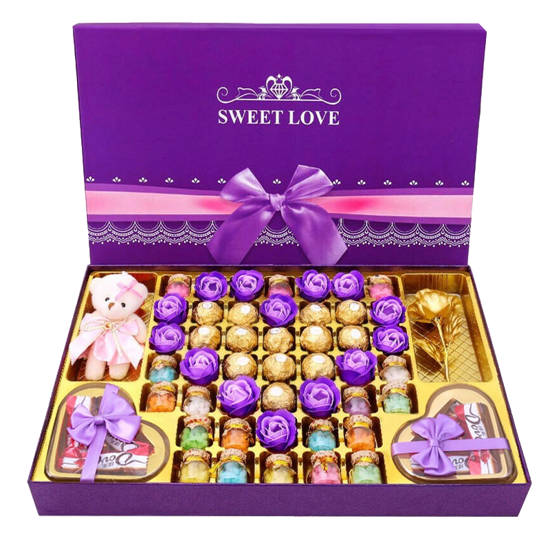 费列罗巧克力礼盒6.1六一儿童节礼物女孩男孩情人节送女友老婆生日礼物 至紫不渝