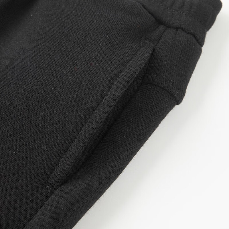 哈吉斯（HAZZYS）童装男童春新款红品简约款舒适百搭针织男童长裤 钻石黑 145