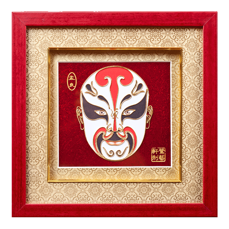 鷺?biāo)囓幗鸩﹦∧樧V客廳桌面擺件漆線雕廈門工藝品中國(guó)風(fēng)特色禮物送老外 孟良（寬28厘米*高28厘米）