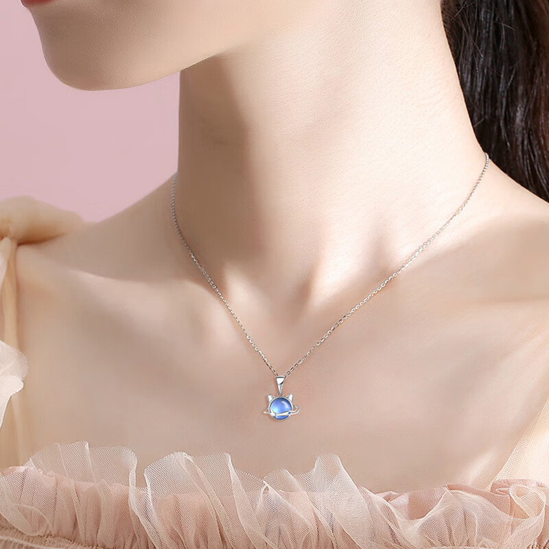 缔晶 猫咪项链实用高级感轻奢2025款925银吊坠首饰生日礼物送女友老婆 【礼盒包装】猫星系项链-D579