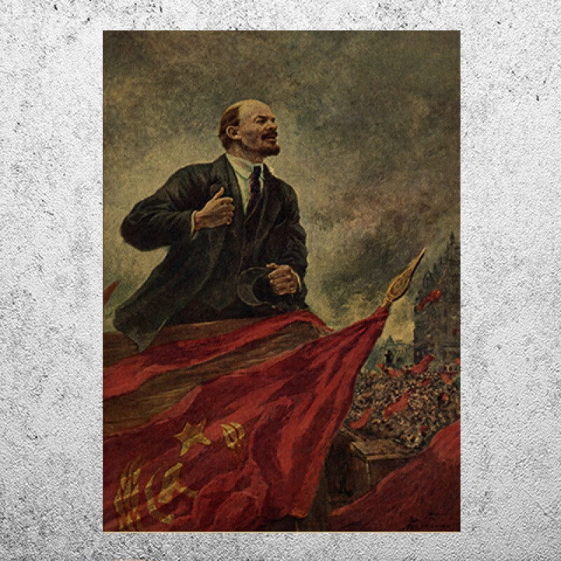 斯大林画像苏维埃马克思列宁斯大林苏联中苏海报复古牛皮纸画壁画画芯