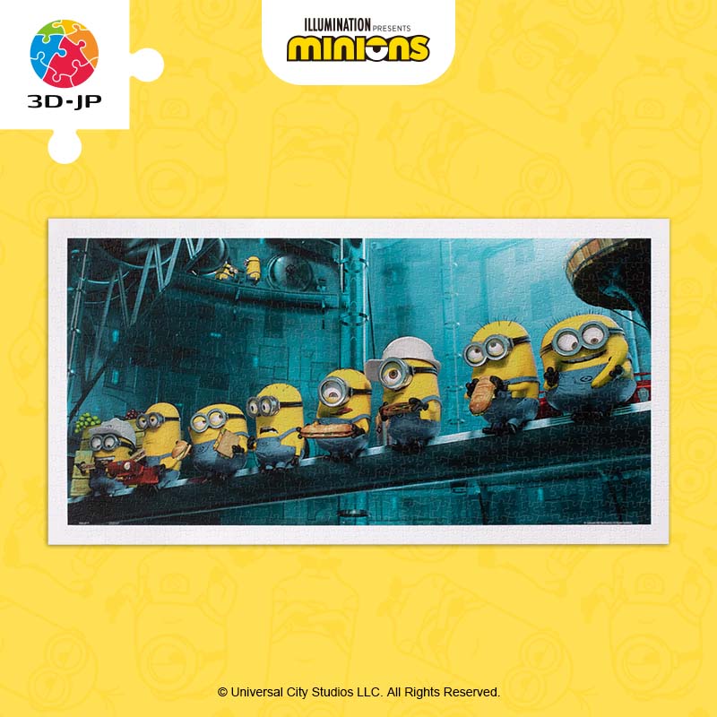 3d-jp小黄人系列平面塑料拼图成人800片解压玩具墙面装饰午餐时间h