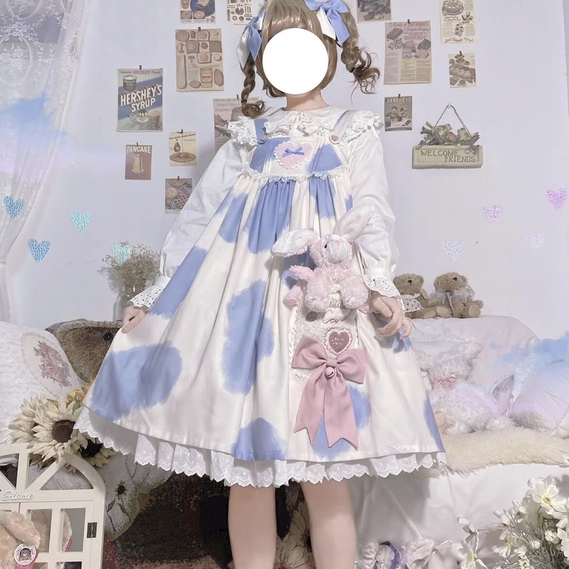 中芳韵小奶糕奶牛纹印花lolita连衣裙日系甜美jsk吊带裙洛丽塔裙子 蓝色牛奶jsk 均码使用感如何?