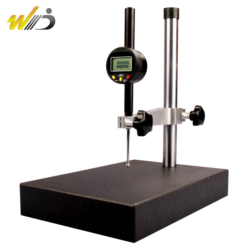 韦度（WD）大理石高度规 数显百分表千分表支架尺计高精度厚度深度测量仪座平台测高仪一套比测台 200*300+千分表0-50.8mm