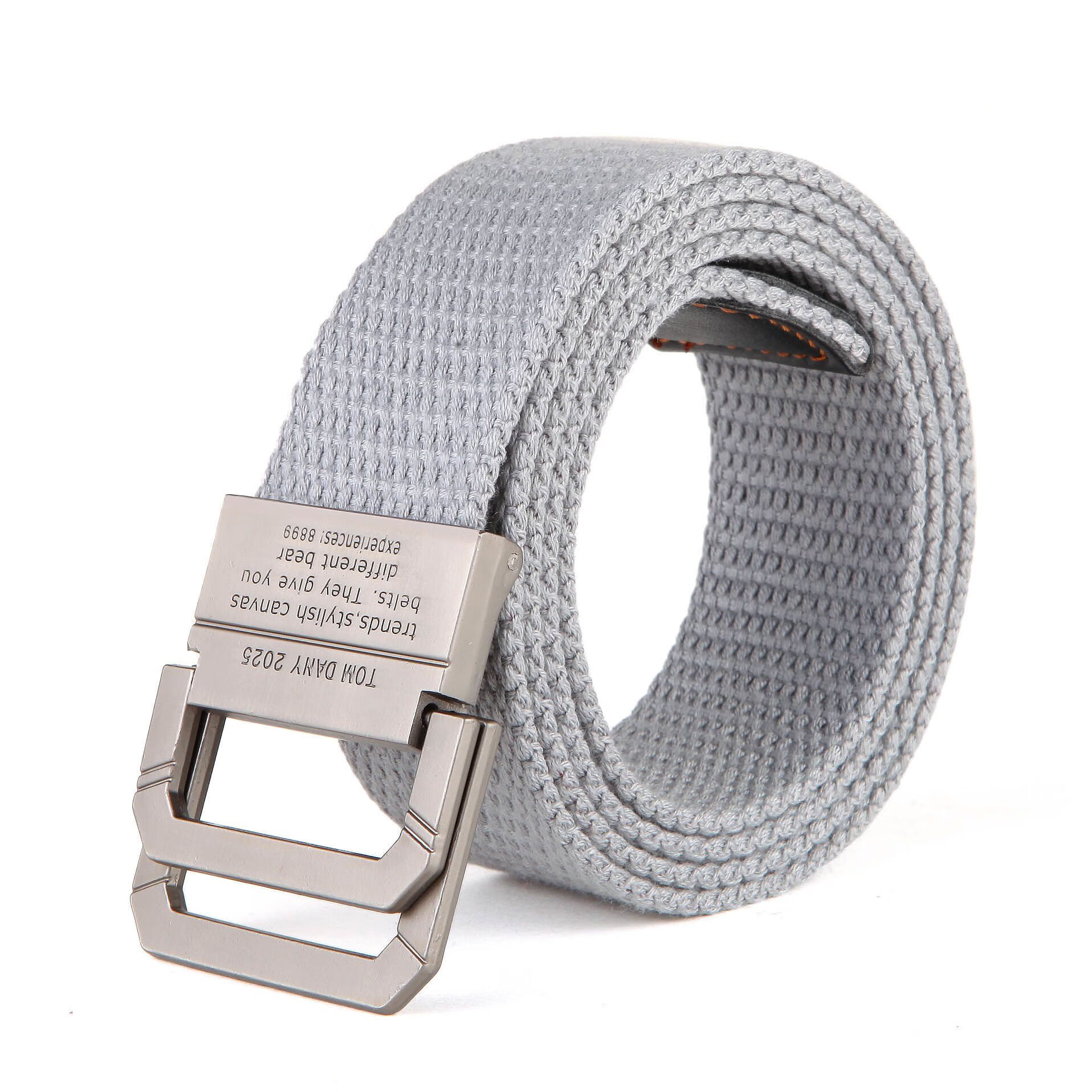 绅庞帆布腰带男士双环扣皮带 青少年学生时尚加长腰带 女户外牛仔裤带