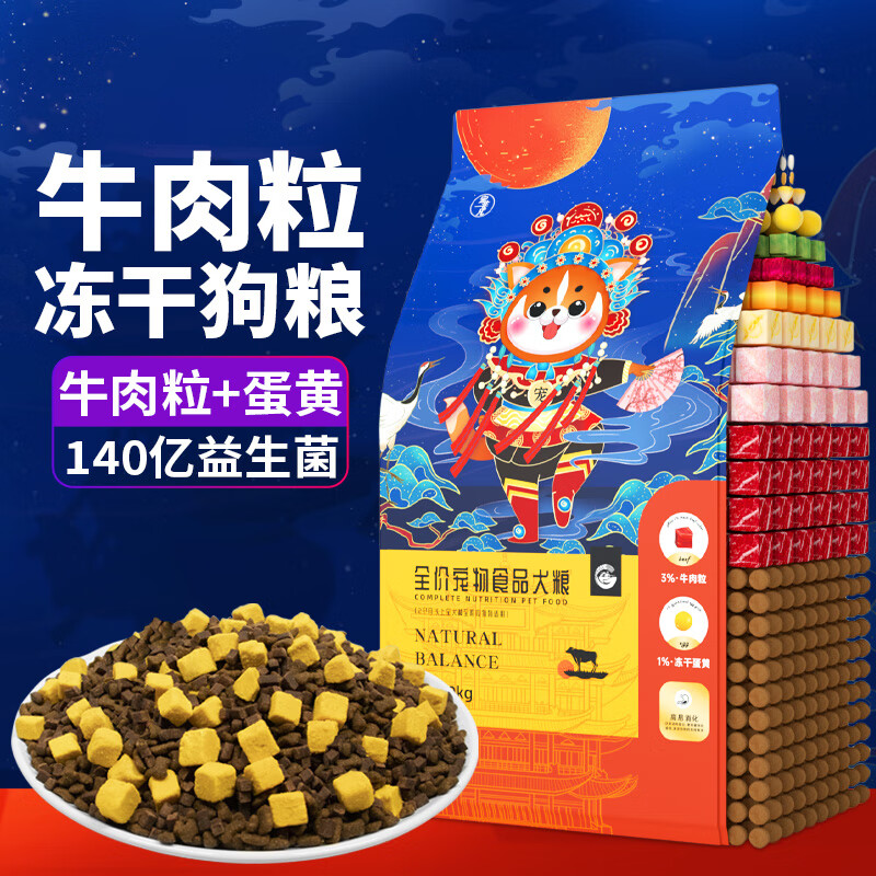 宠非凡补钙冻干狗粮40斤装20kg 金毛马犬拉布拉多法斗德牧狗粮成犬通用