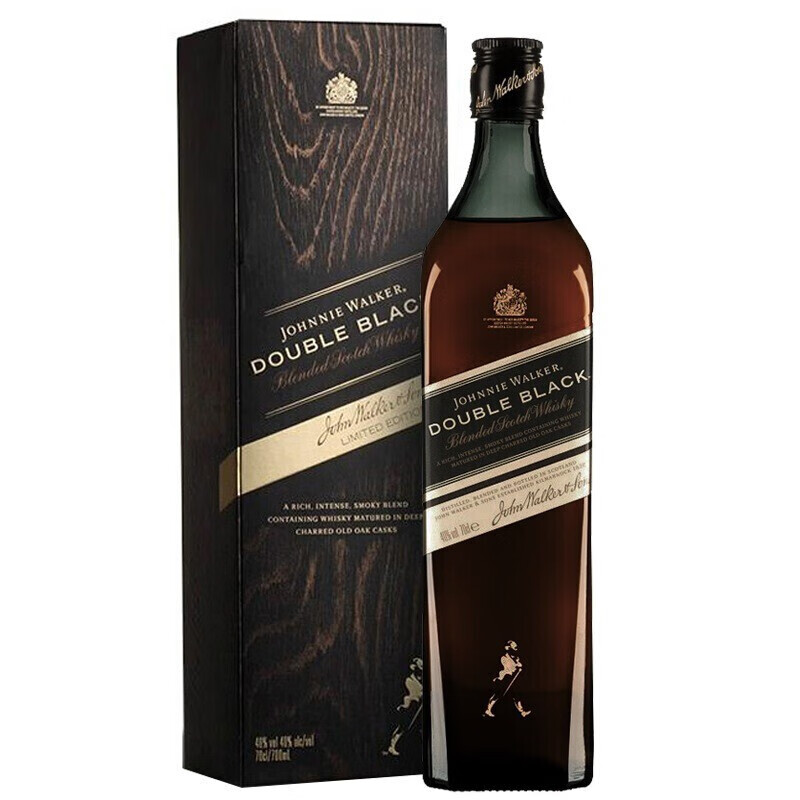 尊尼获加（Johnnie Walker）洋酒 英国原装进口威士忌 醇黑/黑方 700ml （行货 无盒）