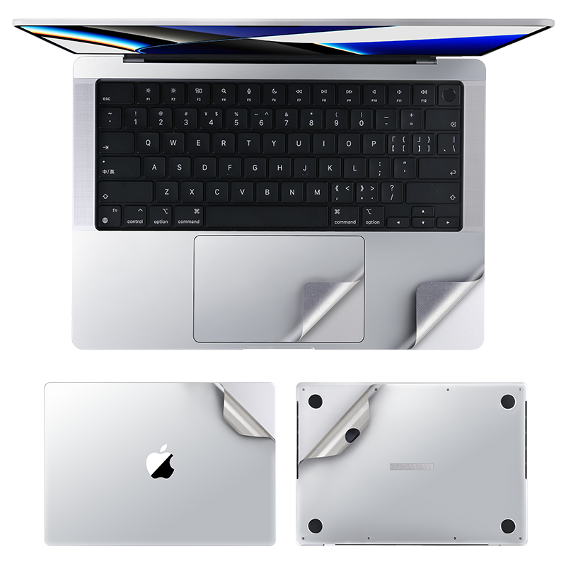 极川（JRC）苹果MacBook Pro 14英寸M1/M2/M3机身贴膜2023/21款笔记本电脑外壳保护膜贴纸全套易贴膜3M银色