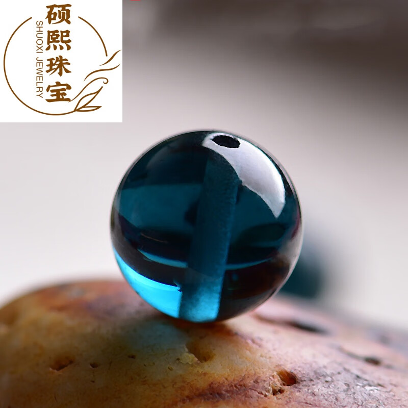 硕熙蓝碧玺珠子蓝碧玺散珠蓝碧玺单珠玻璃体糖果碧玺锁骨链转运珠
