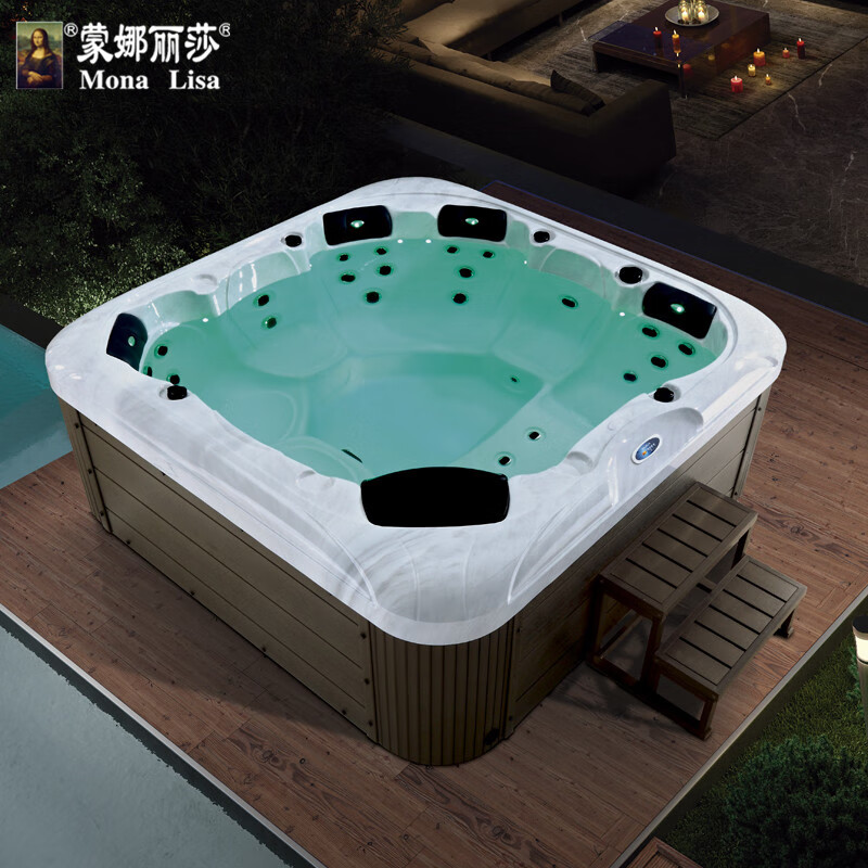 大型按摩浴缸 进口亚克力智能冲浪浴池成人恒温spa冲浪浴缸水疗温泉池